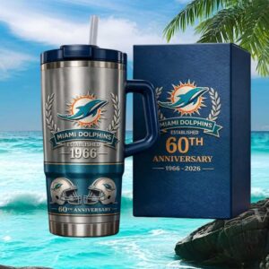 Miami Dolphins 60th Anniversary 1966 2026 Sports Tumbler