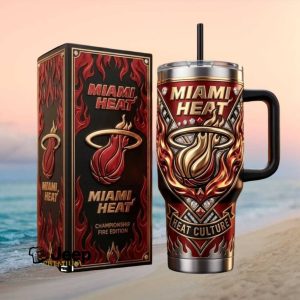 Miami Heat Championship Fire Edition 40oz Tumbler with Handle