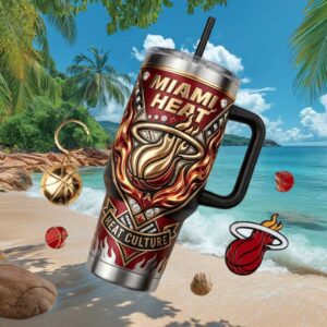 Miami Heat “Heat Culture” NBA Championship Fire Edition 40oz Tumbler