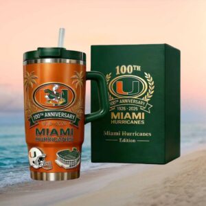 Miami Hurricanes 100th Anniversary 1926 2026 Limited Edition Commemorative 40oz Tumbler