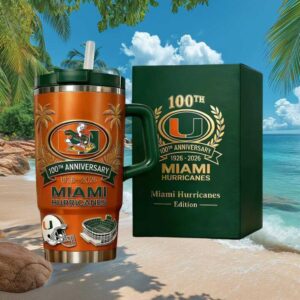 Miami Hurricanes 100th Anniversary 1926 2026 Limited Edition Commemorative 40oz Tumbler
