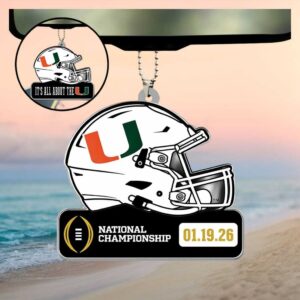 Miami Hurricanes 2026 National Championship Helmet Car Ornament