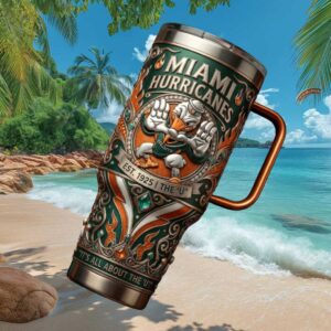Miami Hurricanes “The U” Offical 40oz Tumbler   Sebastian the Ibis Legacy Edition