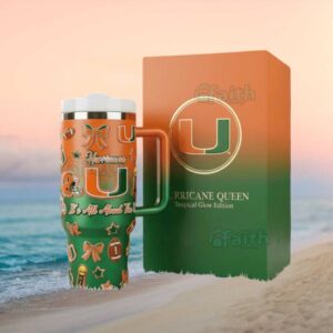 Miami Hurricanes Tropical Glow Edition Hurricane Queen 40oz Tumbler