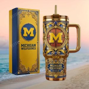 Michigan Wolverines Go Blue NCAA Basketball Luxury 40oz Tumbler