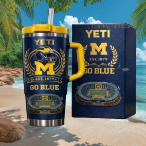 Michigan Wolverines Go Blue YETI Edition 40oz Tumbler Stadium Design