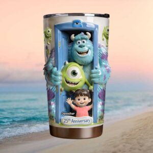 Monsters Inc. 25th Anniversary Custom 3D Mike & Sulley Tumbler