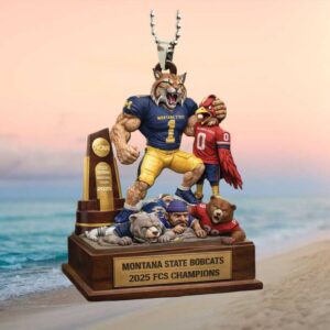 Montana State Bobcats 2025 FCS Champions Mascot Trophy Car Ornament