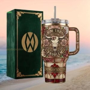 Morgan Wallen “I’m The Problem” Longhorn 40oz Stained Glass Tumbler