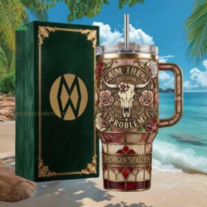 Morgan Wallen “I'm The Problem” Longhorn 40oz Stained Glass Tumbler