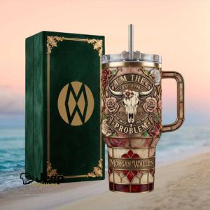 Morgan Wallen “I'm The Problem” Longhorn Skull 3D Stained Glass Style Tumbler