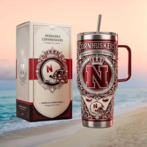 Nebraska Cornhuskers “Heritage Glory” Fearless Tradition 3D Embossed Tumbler