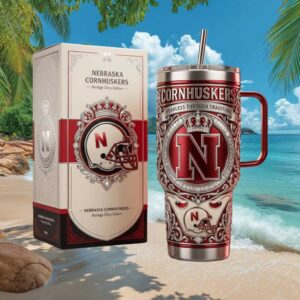Nebraska Cornhuskers “Heritage Glory” Fearless Tradition 3D Embossed Tumbler