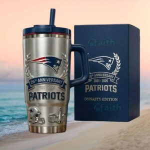 New England Patriots 25th Anniversary Dynasty Edition 2001 2026 40oz Tumbler