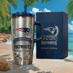 New England Patriots 25th Anniversary Dynasty Edition 2001 2026 40oz Tumbler