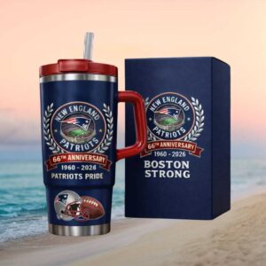 New England Patriots 66th Anniversary 1960 2026 Boston Strong 40oz Tumbler