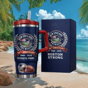 New England Patriots 66th Anniversary 1960 2026 Boston Strong 40oz Tumbler