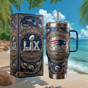 New England Patriots Super Bowl LIX Champions 3D Embossed 40oz Tumbler