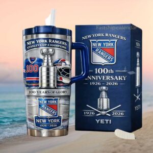 New York Rangers 100th Anniversary 1926 2026 Stanley Tumbler Champions YETI Tumbler