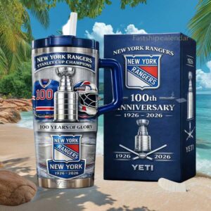 New York Rangers 100th Anniversary 1926 2026 Stanley Tumbler Champions YETI Tumbler
