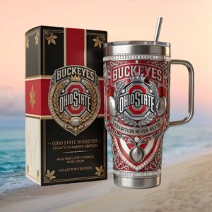Ohio State Buckeyes “Tradition Never Rests” Legacy Champion Edition 40oz Insulated Tumbler