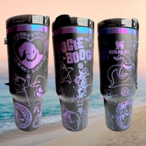 Oogie Boogie The Nightmare Before Christmas 40oz Tumbler Purple Iridescent Laser Engraved Halloween Tumbler