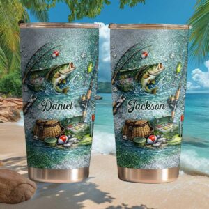 Personalized Bass Fishing Tumbler Custom Name Fisherman Gift Personalized Bass Fishing Tumbler Custom Name Fisherman Gift