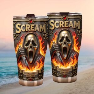 Personalized Brian Scream Movie 30th Anniversary 1996 2026 Ghostface Tumbler