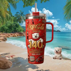 Personalized Coca Cola 140 Years of Refreshment Polar Bear Tumbler Personalized Coca Cola 140 Years of Refreshment Polar Bear Tumbler