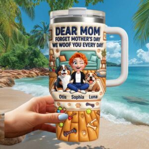 Personalized Dear Mom Dog Lover Mother’s Day 3D Cartoon Style 40oz Tumbler Personalized Dear Mom Dog Lover Mother’s Day 3D Cartoon Style 40oz Tumbler