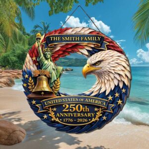 Personalized Eagle & Lady Liberty 250th Anniversary Ornament