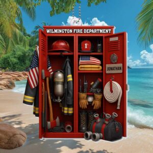 Personalized Firefighter Locker Hanging Ornament