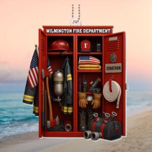 Personalized Firefighter Locker Hanging Ornament