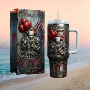 Personalized IT Pennywise 9th Anniversary You’ll Float Too 40oz Tumbler