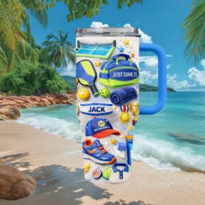 Personalized Jack Just Dink It Pickleball Enthusiast Gear 3D Tumbler