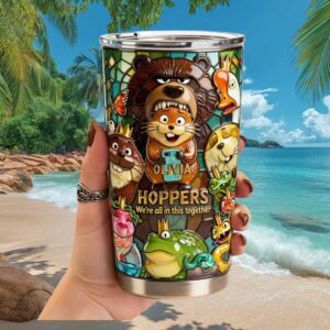 Personalized Olivia Hoppers Cartoon Animal Stained Glass Style Tumbler Personalized Olivia Hoppers Cartoon Animal Stained Glass Style Tumbler