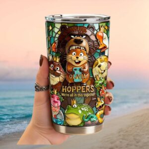 Personalized Olivia Hoppers Cartoon Animal Stained Glass Style Tumbler