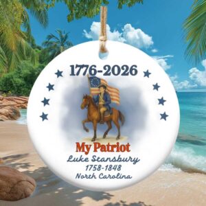 Personalized Patriot Revolutionary War Soldier Ornament   Custom Name 1776 2026