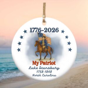 Personalized Patriot Revolutionary War Soldier Ornament   Custom Name 1776 2026
