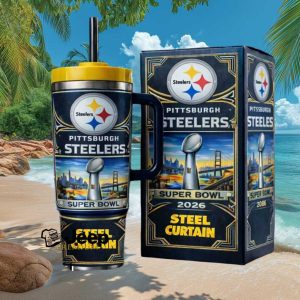 Pittsburgh Steelers Steel Curtain Super Bowl 2026 Commemorative 40oz Tumbler