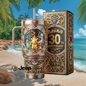 Pokemon 30th Anniversary 1996 2026 Gotta Catch 'Em All Luxury Jeweled 40oz Tumbler