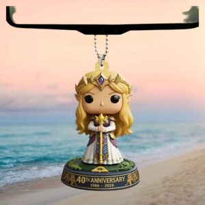 Princess Zelda 40th Anniversary 1986 2026 Legend of Zelda Car Ornament