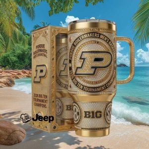 Purdue Boilermakers 2026 Big Ten Tournament Champions Gold Bling Tumbler Wrap