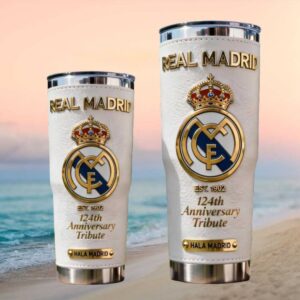 Real Madrid CF 124th Anniversary Tribute Embossed Leather Tumbler