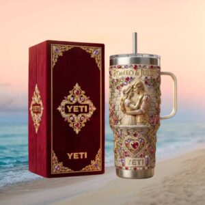 Romeo and Juliet Shakespearean Romance 3D Velvet Box Tumbler