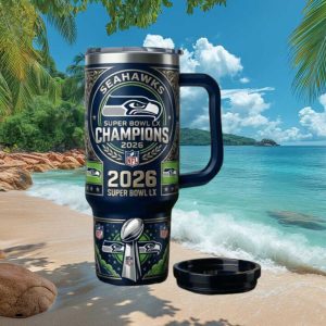 Seattle Seahawks Super Bowl LX Champions 2026 Commemorative 40oz Tumbler