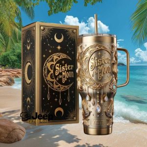 Sister of the Moon Celestial Gold Boho Yeti Style Insulated Tumbler