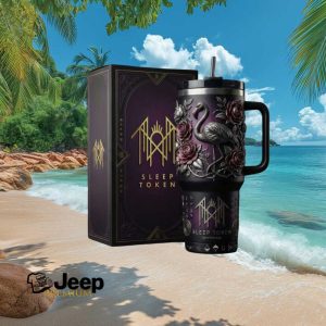 Sleep Token Band Ritual Tumbler Embossed Flamingo & Roses Gothic Vessel