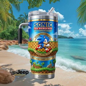 Sonic The Hedgehog 35th Anniversary Limited Edition “Speed Never Ages” 40oz Tumbler