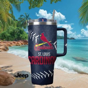 St. Louis Cardinals MLB Baseball Navy Distressed Texture 40oz Travel Tumbler Tumbler